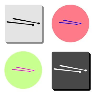 Drumsticks or drum sticks. flat vector icon Illustrazione stock