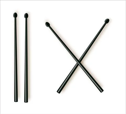 Drumsticks vector for rock band concept in black and white Stock Illustration