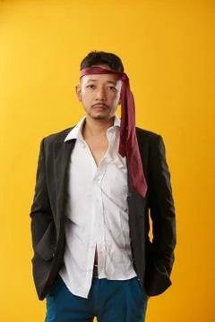Drunk asian guy Stock Photos