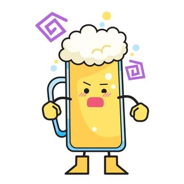Drunk beer character Stock Illustration