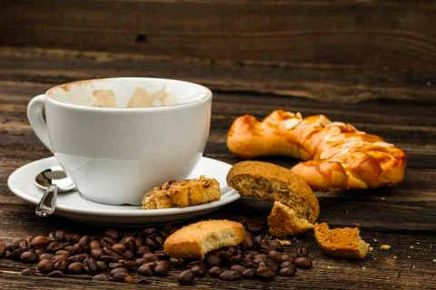 Drunk cappuccino Stock Photos