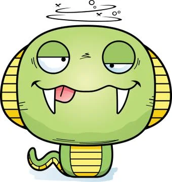 Drunk Cartoon Cobra Stock Illustration
