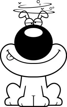 Drunk Cartoon Dog Stock Illustration