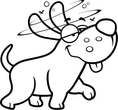 Drunk Cartoon Dog Stock Illustration
