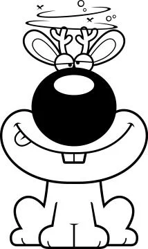Drunk Cartoon Jackalope Stock Illustration