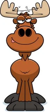 Drunk Cartoon Moose Stock Illustration