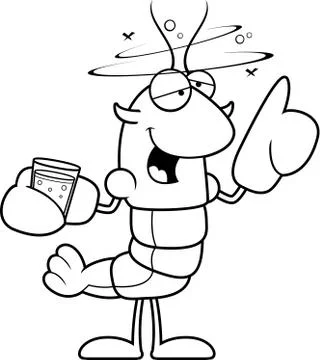 Drunk Crawfish Stock Illustration