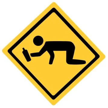 Drunk Crossing Symbol Stock Illustration