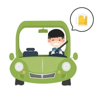 Drunk driver and accident concept Stock Illustration