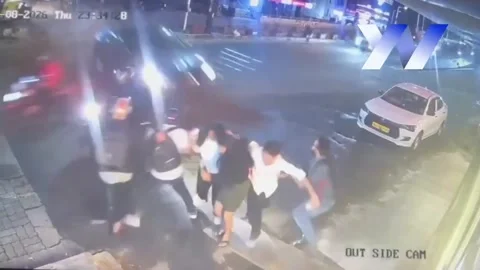 Drunk driver crashes into restaurant, pedestrians narrowly escape major t... Stock Footage 326169404