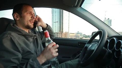 Drunk Driver. Danger on the road. Stock-Footage 91313814