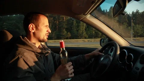 Drunk Driver. Danger on the road. Stock Footage 91314607