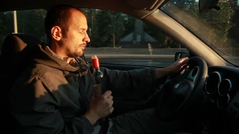 Drunk Driver. Danger on the road. Stock Footage 94107802