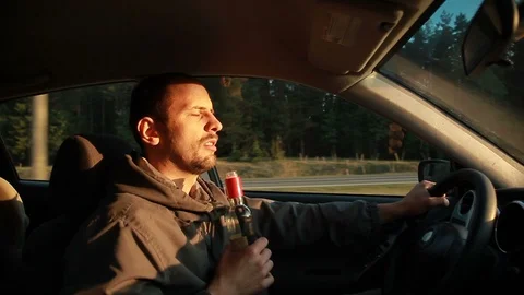 Drunk Driver. Danger on the road. Stockbeeldmateriaal 96238240