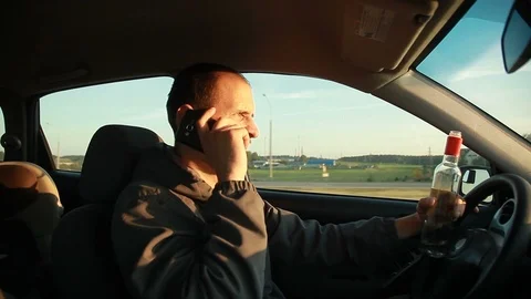 Drunk Driver. Danger on the road. Stock Footage 98733729