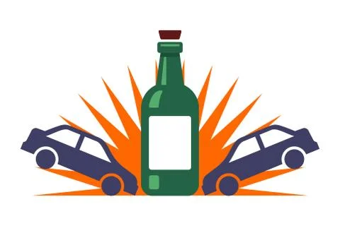 A drunk driver driving an accident on the road. Stock Illustration