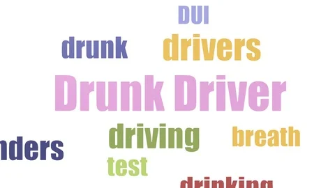 Drunk Driver Word Cloud Animated Isolated On White Stock Footage 107241149