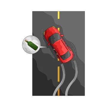 Drunk driving accident illustration Stock Illustration