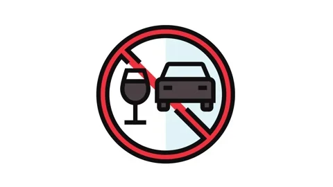 Drunk driving car driving obstacles color icon animation Stock Footage 326117213