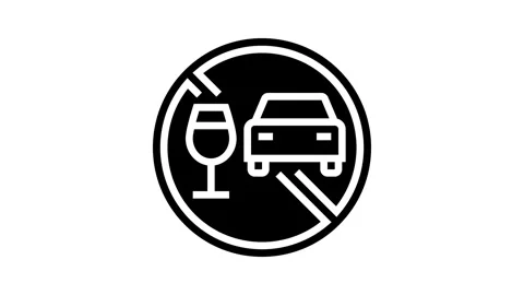 Drunk driving car driving obstacles glyph icon animation Stock Footage 326143940