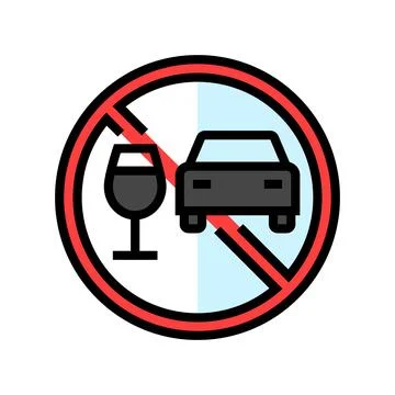 Drunk driving car driving obstacles color icon vector illustration Stock Illustration