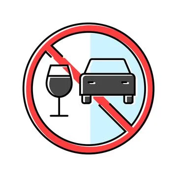 Drunk driving car driving obstacles color icon vector illustration Illustrazione stock