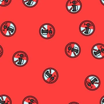 Drunk driving car driving obstacles vector seamless pattern Stock Illustration