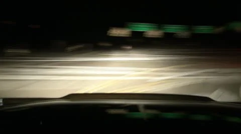 Drunk Driving Dui At Night (Driver POV) Stock Footage 9800574