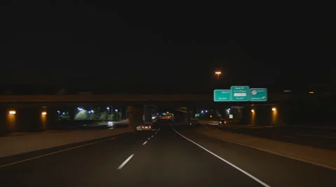 Drunk driving at night on motorway Stock Footage 64570056