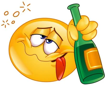 Drunk emoticon Stock Illustration