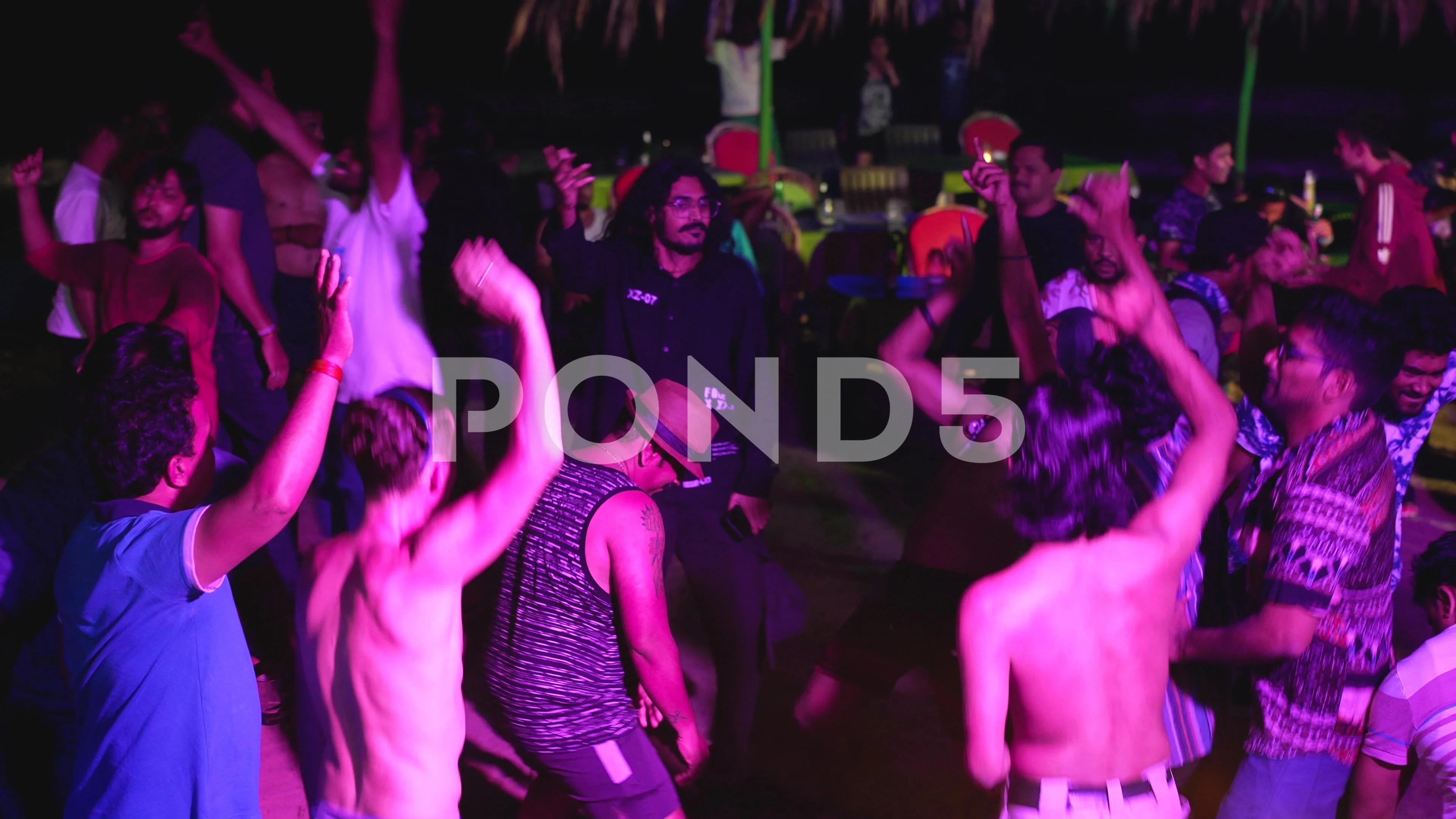 Drunk group dancing indian rave party. D, Stock Video