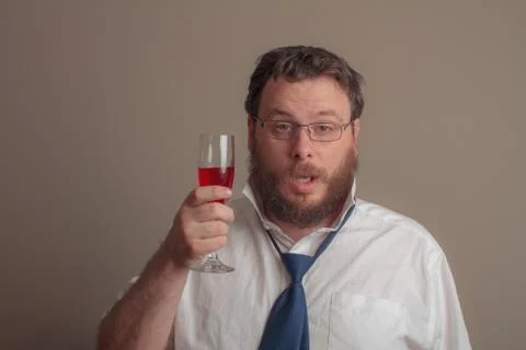 Drunk guy from the work party Stock-Fotos