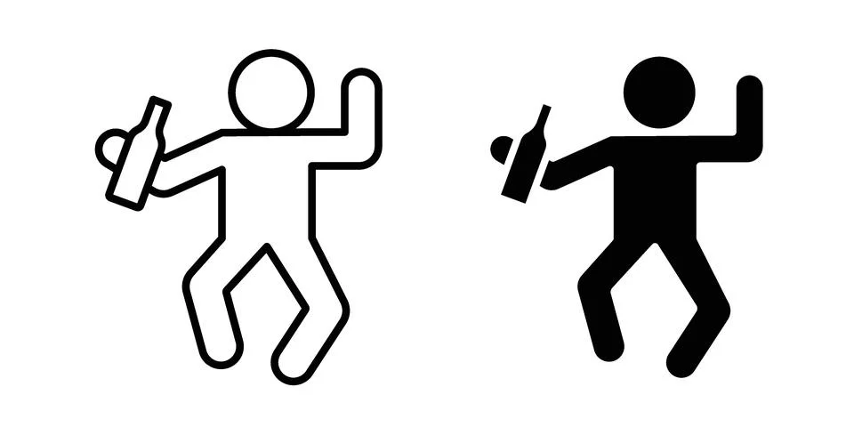 Drunk human icon design. Simple Vector illustrations.. Stock Illustration