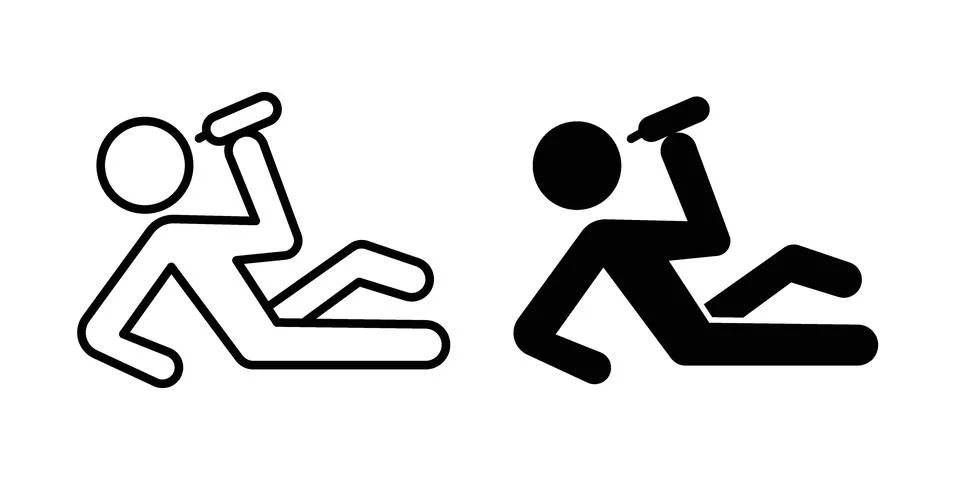 Drunk human icon set, collection of vector icons Stock Illustration
