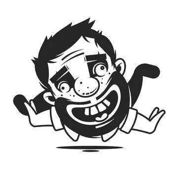 Drunk human icon for website, thin line icons. vector logo Illustrazione stock