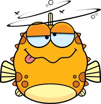 Drunk Little Blowfish Stock Illustration