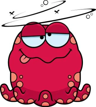 Drunk Little Octopus Stock Illustration