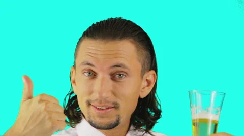 Drunk man dancing, green screen Video stock 41587483