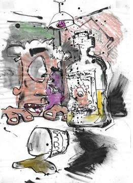 Drunk man Stock Illustration