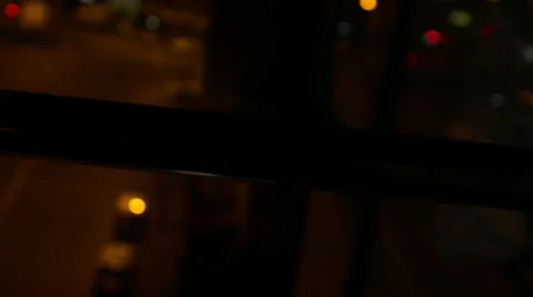 Drunk Man Point Of View From Balcony, Street Late At Night, Suicide Thoughts 2 Stock Footage 49321941