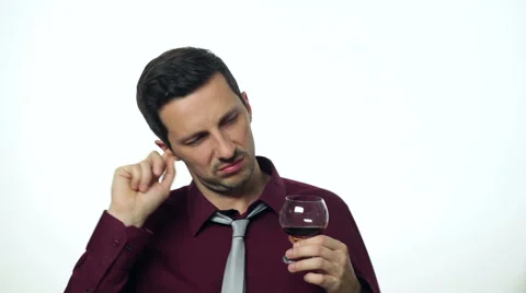 Drunk man on white background Stock Footage 47273026