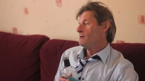 Drunk  mature man Stock Footage 25642140
