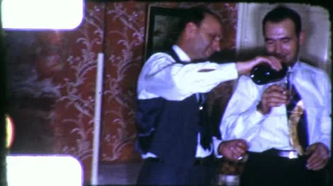 Drunk MEN DRINKING BOOZE 1940s Vintage 8mm Film Home Movie 8mm 스톡 동영상 12657134