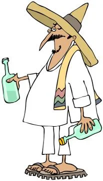 Drunk Mexican Stock Illustration