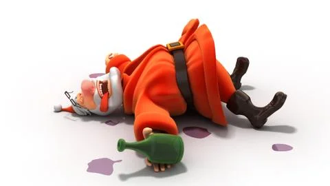Drunk santa Stock Illustration