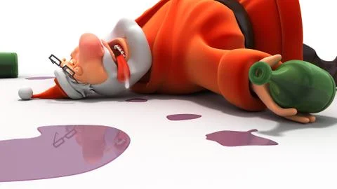 Drunk santa Stock Illustration