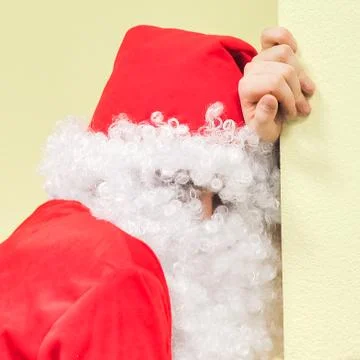 Drunk santa by the wall Stock Photos