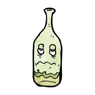 Drunk wine bottle cartoon Stock Illustration