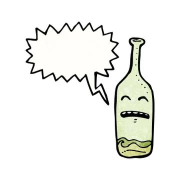 Drunk wine bottle cartoon Stock Illustration