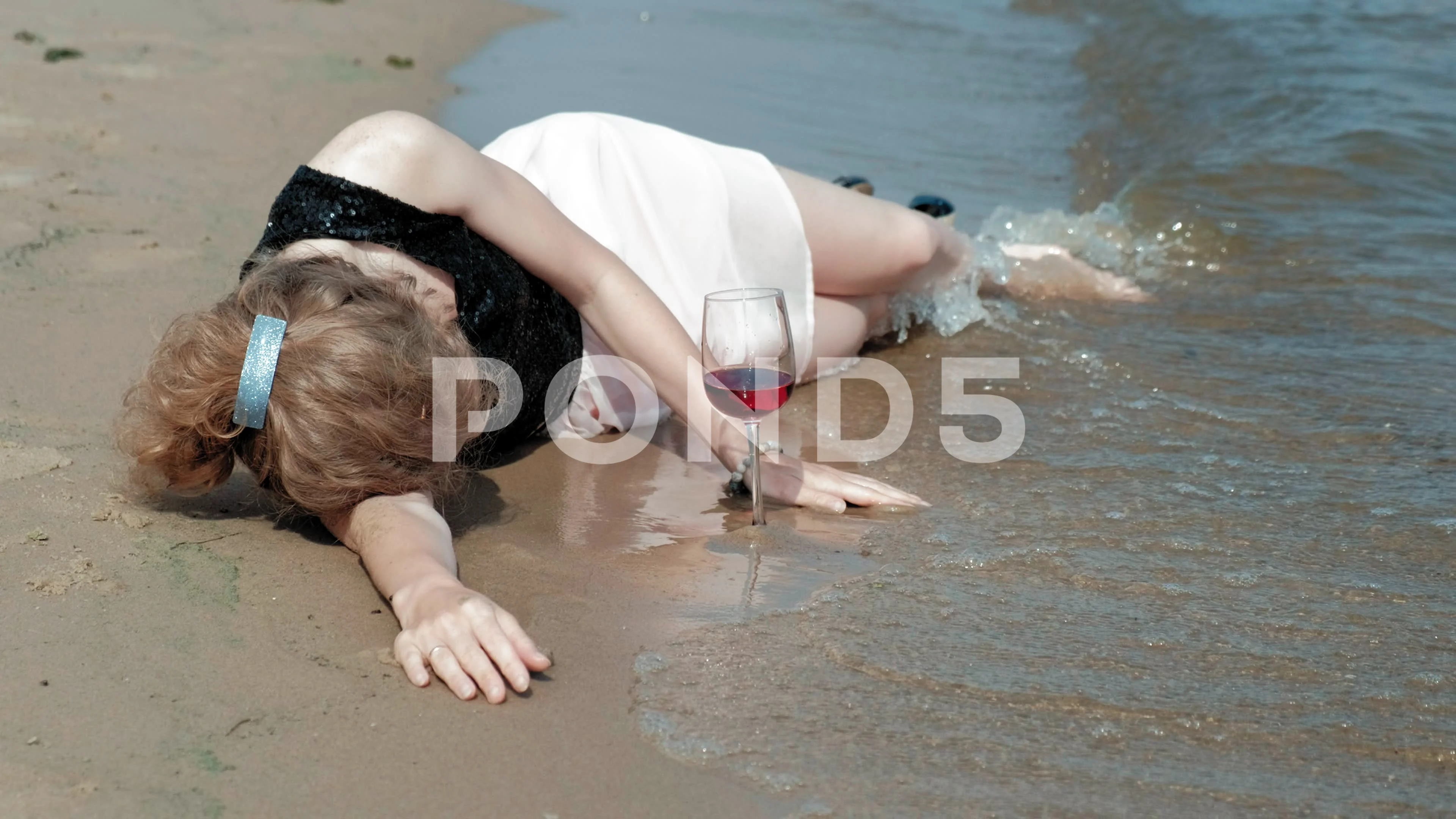 Girls Drunk On Beach